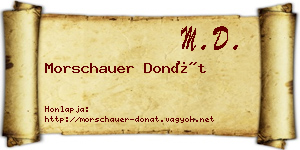 Morschauer Donát névjegykártya